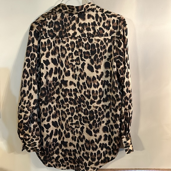 Cheetah print silk blouse size medium M - Picture 5 of 5